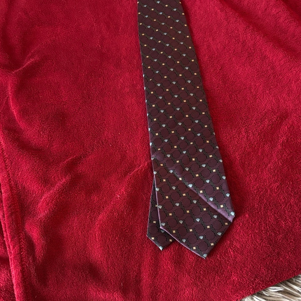 Versace Classic Burgundy Geometric Tie